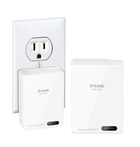 D-Link Powerline Adapter Starter Kit Ethernet Over Power Gigabit AV2 Up to 2000Mbps MIMO Internet Network Wall Plug In (DHP-700AV)